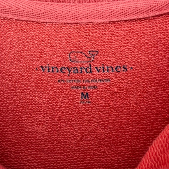 Vineyard Vines Coral Pink Quarter Zip Sweatshirt Womens Size M Cotton Blend - Picture 4 of 9